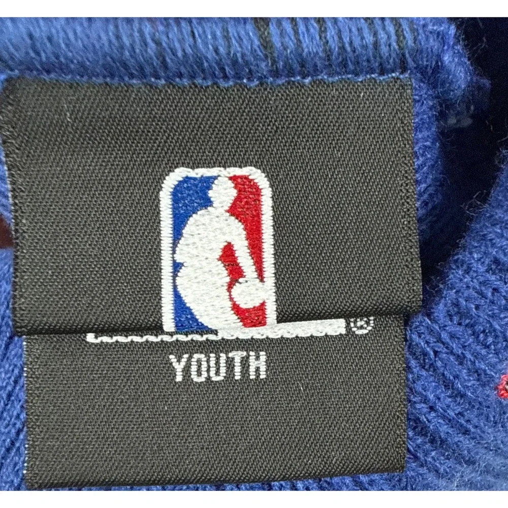 New Era YOUTH Sacramento Kings NBA Blue Red Pom Knit Beanie Hat NWT